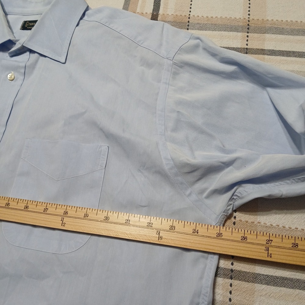 Gitman Bros Men's Long Sleeve Blue Cotton Oxford Button Shirt Size L (16.5-34) - Picture 9 of 11